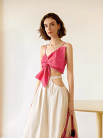 Load image into Gallery viewer, Pikake Large Bow Cami Top in Pink