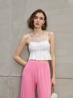 Load image into Gallery viewer, Naua Pleated Camisole Top in White