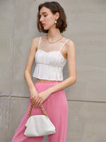 Load image into Gallery viewer, Naua Pleated Camisole Top in White