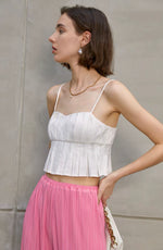 Load image into Gallery viewer, Naua Pleated Camisole Top in White