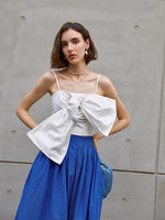 Load image into Gallery viewer, Lei Oversized Bow Cami Top in White