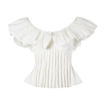 Load image into Gallery viewer, Kiele Ruffle Pleat Top in White