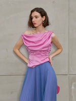 Load image into Gallery viewer, Bella Off Shoulder Gathered Top in Pink