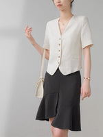 Load image into Gallery viewer, Linen Button Suit Top