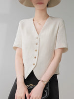 Load image into Gallery viewer, Linen Button Suit Top