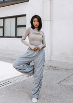 Load image into Gallery viewer, Xtra-Soft Cutout Long Sleeve Top in Grey