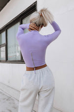 Load image into Gallery viewer, Xtra-Soft Cutout Long Sleeve Top in Purple