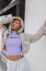 Load image into Gallery viewer, Xtra-Soft Cutout Long Sleeve Top in Purple