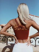 Load image into Gallery viewer, Xtra-Skin® Weave Back Bra Top in Wine Red