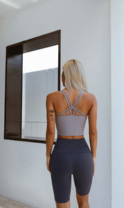 Xtra-Skin® Weave Back Bra Top in Grey