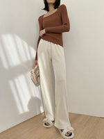 Load image into Gallery viewer, High Waist Wide Leg Ribbed Pants