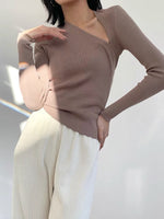 Load image into Gallery viewer, Asymmetric Cut Top in Brown