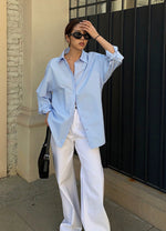 Load image into Gallery viewer, Lemons & Limes Oversized Classic Shirt in Blue