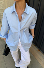 Load image into Gallery viewer, Lemons & Limes Oversized Classic Shirt in Blue