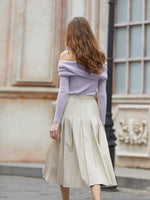 Load image into Gallery viewer, Harlow Off Shoulder Twist Top in Purple