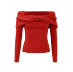 Load image into Gallery viewer, Harlow Off Shoulder Twist Top in Red