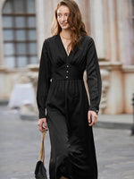 Load image into Gallery viewer, Jana Tailored Button Midi Dress - Black