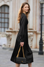 Load image into Gallery viewer, Jana Tailored Button Midi Dress - Black