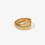 Load image into Gallery viewer, Gold Plated Weave Double Wrap Ring