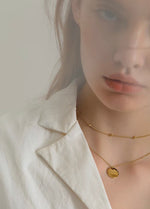 Load image into Gallery viewer, Gold Plated Bead + Pendant Duo Necklace