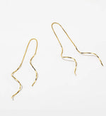 Load image into Gallery viewer, Gold Plated Swirl Thread Earrings