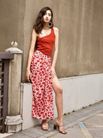 Load image into Gallery viewer, Astonia Printed High Slit Maxi Skirt

