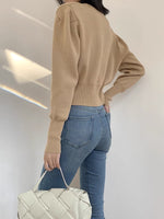 Load image into Gallery viewer, V Button Cardigan - Latte