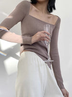 Load image into Gallery viewer, Angular Knit Top - Latte