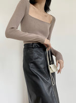 Load image into Gallery viewer, Angular Knit Top - Latte