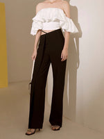 Load image into Gallery viewer, Leigh Cutout Tailored Trousers- Black