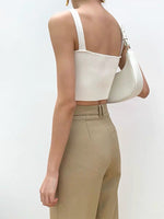 Load image into Gallery viewer, Knit V Cropped Top