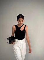 Load image into Gallery viewer, Padded Cutout Tank Top in Black