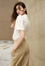 Load image into Gallery viewer, Ayla Scallop Collar Silk Blend Blouse