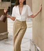 Load image into Gallery viewer, Ayla Scallop Collar Silk Blend Blouse