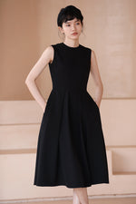 Load image into Gallery viewer, Classic Sleeveless Pocket Dress in Black