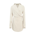 Load image into Gallery viewer, Shaya Wrap Shirt Dress- Grey Beige