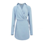 Load image into Gallery viewer, Shaya Wrap Shirt Dress- Blue