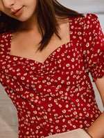 Load image into Gallery viewer, Holly Floral Sweetheart Dress in Red- M