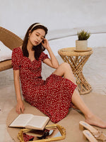 Load image into Gallery viewer, Holly Floral Sweetheart Dress in Red- M