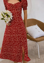 Load image into Gallery viewer, Holly Floral Sweetheart Dress in Red- M