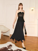 Load image into Gallery viewer, Danielle Sheer Lace Bustier Tie Top- Black