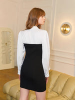 Load image into Gallery viewer, Astrid Duo Shirt Mini Dress- Black