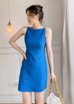 Load image into Gallery viewer, Norfia Cami Mini Sheath Dress in Blue