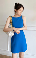 Load image into Gallery viewer, Norfia Cami Mini Sheath Dress in Blue