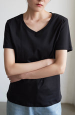 Load image into Gallery viewer, Classic V Neck Tee in Black