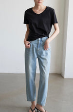 Load image into Gallery viewer, Classic V Neck Tee in Black