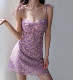 Load image into Gallery viewer, Nepeta Tie Strap Mini Dress in Purple