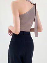 Load image into Gallery viewer, Multi-way Asymmetric Toga Knit Top in Brown