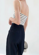 Load image into Gallery viewer, Striped Boatneck Camisole Top in Off White