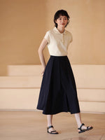 Load image into Gallery viewer, Cropped Sleeve Polo Top in Cream